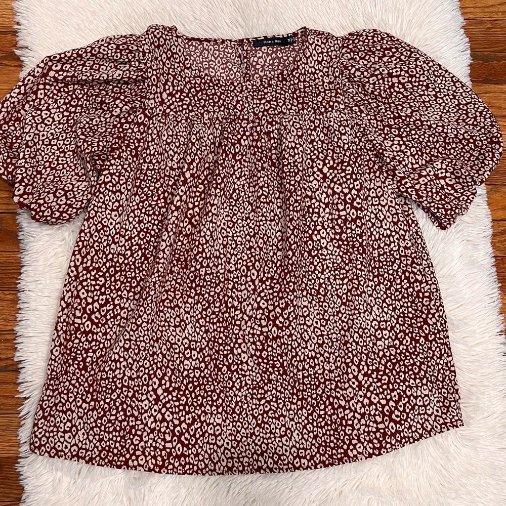 Doe & Rae women balloon sleeves‎ blouse size M